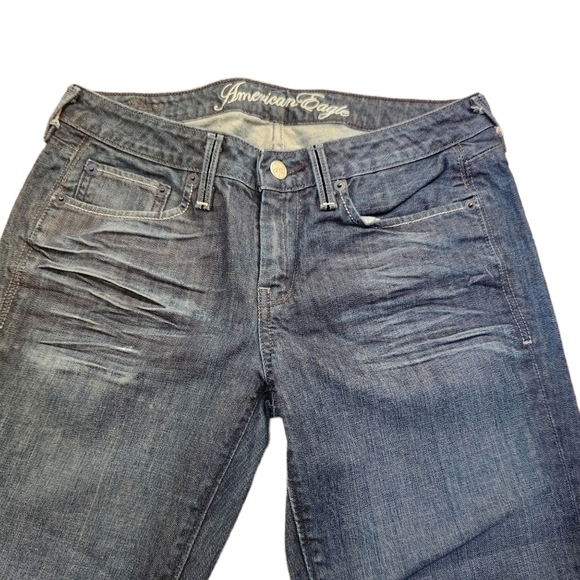 American Eagle true boot mid rise blue denim jeans pants - Picture 3 of 9